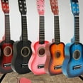 thumbnail image 2 of HUGFEGWE 23 Inch Wooden Guitar, 6 Strings Mini Guitar Musical Instruments Educational Toys (Black) CJB91-8488, 2 of 9