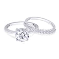 thumbnail image 2 of 1.89 CT 7.5MM Round Cut Lab Created Moissanite Diamond Engagement Wedding Solitaire Ring with Band 14K White Gold Over Sterling Silver (1.89 Cttw)- 6.5, 2 of 7