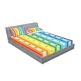 thumbnail image 2 of Ambesonne Colorful Fitted Sheet & Pillow Sham Set, Stripe Rainbow Pattern, Queen, Multicolor, 2 of 2