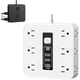 thumbnail image 1 of 16-in-1 Power Strip with Switch & Surge Protection, 16 in 1 Surge Protector, Flat Plug Power Strip Surges Protector, 16 Ac Outlets, 3 USB & 2 Type-C Ports, Time Display for Home,Office (#b-White), 1 of 7