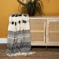 thumbnail image 2 of HomeStock Sophisticated Simplicity Transitional Handloomed 52" x 67" Cotton Throw Blanket for All Living Spaces-Color:Black And Beige, 2 of 10