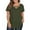 Army Green #02, variant on TQWQT Plus Size Tops for Women 4x-5x Trendy Short Sleeve Tunic Tops Basic Plain T-Shirt V Neck Criss Cross Tunic Shirts Loose Casual Clothes for Women Blue 4XL
