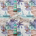 thumbnail image 1 of oneOone Cotton Cambric Dark Peach Fabric Ocean Lighthouse Fabric For Sewing Printed Craft Fabric By The Yard 56 Inch Wide, 1 of 6