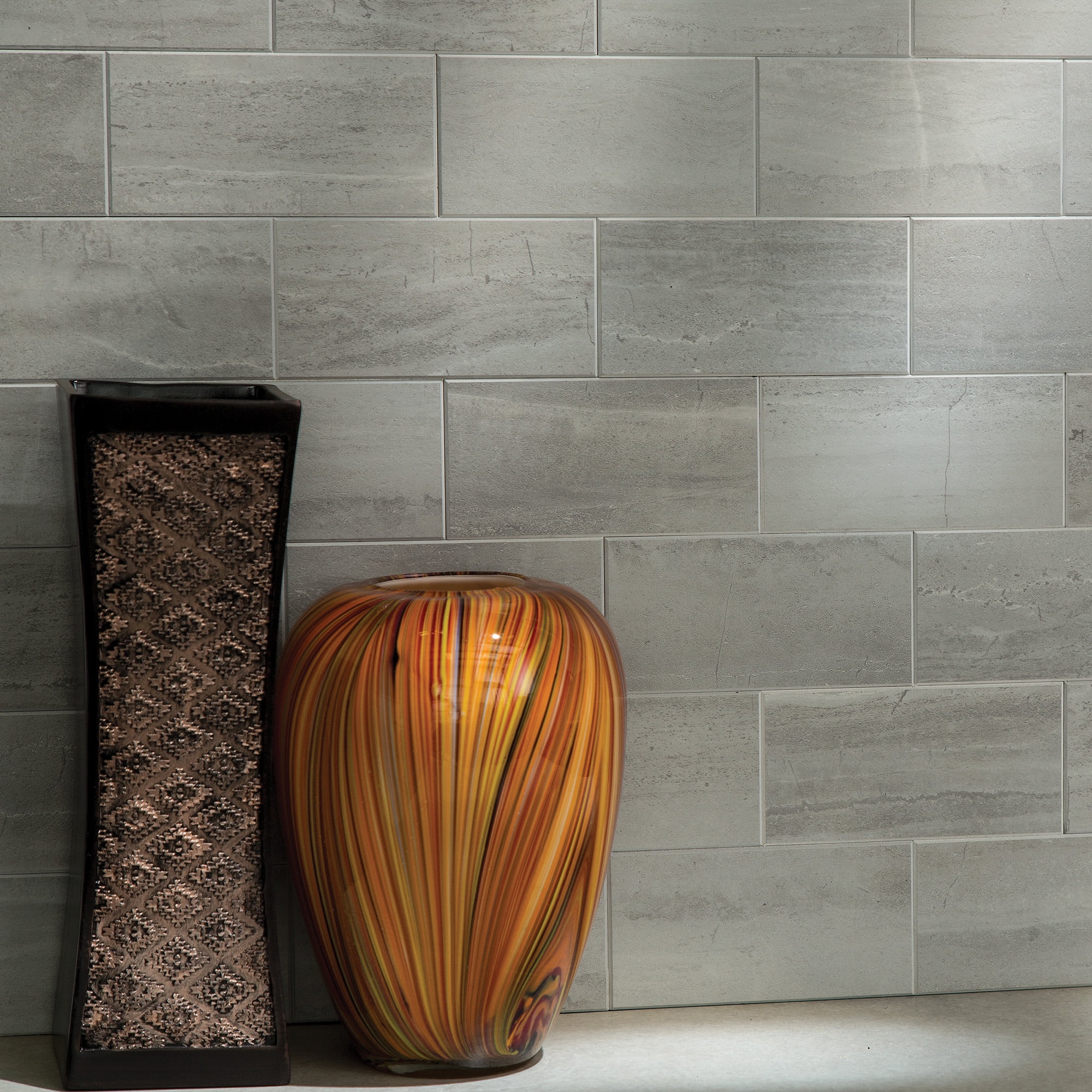 Aspect Collage 14.9in x 11.75in Peel and Stick Backsplash in Gray Subway 15 Sq Ft Kit
