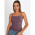 thumbnail image 5 of Womens Adjustable Camisole Sleeveless Square Neck Spaghetti Strap Tank Tops Basic Shirt Rose Red L, 5 of 8