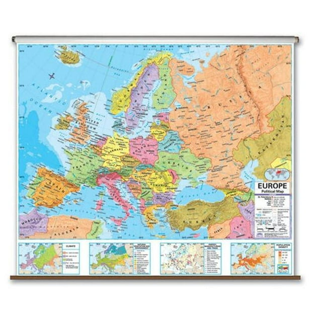 Universal Map 27942 Carte Murale Politique Avancée - Panneau Arrière