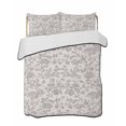 thumbnail image 2 of Farmhouse Flower King Size Down Alternative Comforter, Lightweight Comforter Quilt Bedding Set with Pillow Shams Botanical Vintage Grey Leaf Plant All Seasons Bed Comforter Duvet Insert 96"x106", 2 of 7