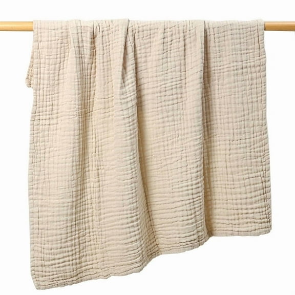 Artrylin Cotton Muslin 1 Pc,105x105cm Breathable for Spring,Lightweight 6-Layer for Summer,Beige Soft Muslin,Cotton Throw Gauze
