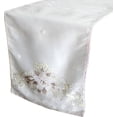 thumbnail image 1 of Handmade Decorative Table Runner Off White, Ivory, White, 14 inch wide x 108 inch extra long Off White Organza with Bead & Sequin Hand Embroidery Table Runner, Wedding Decor - Organza, 1 of 2