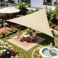 thumbnail image 5 of Terylene Waterproof Sun Shade Sail UV Blocker Sunshade Patio, Equilateral Triangle Knitted Block Fabric Pergola Carport Awning 12' x 12' x 12' for Outdoor Garden Backyard, 5 of 5