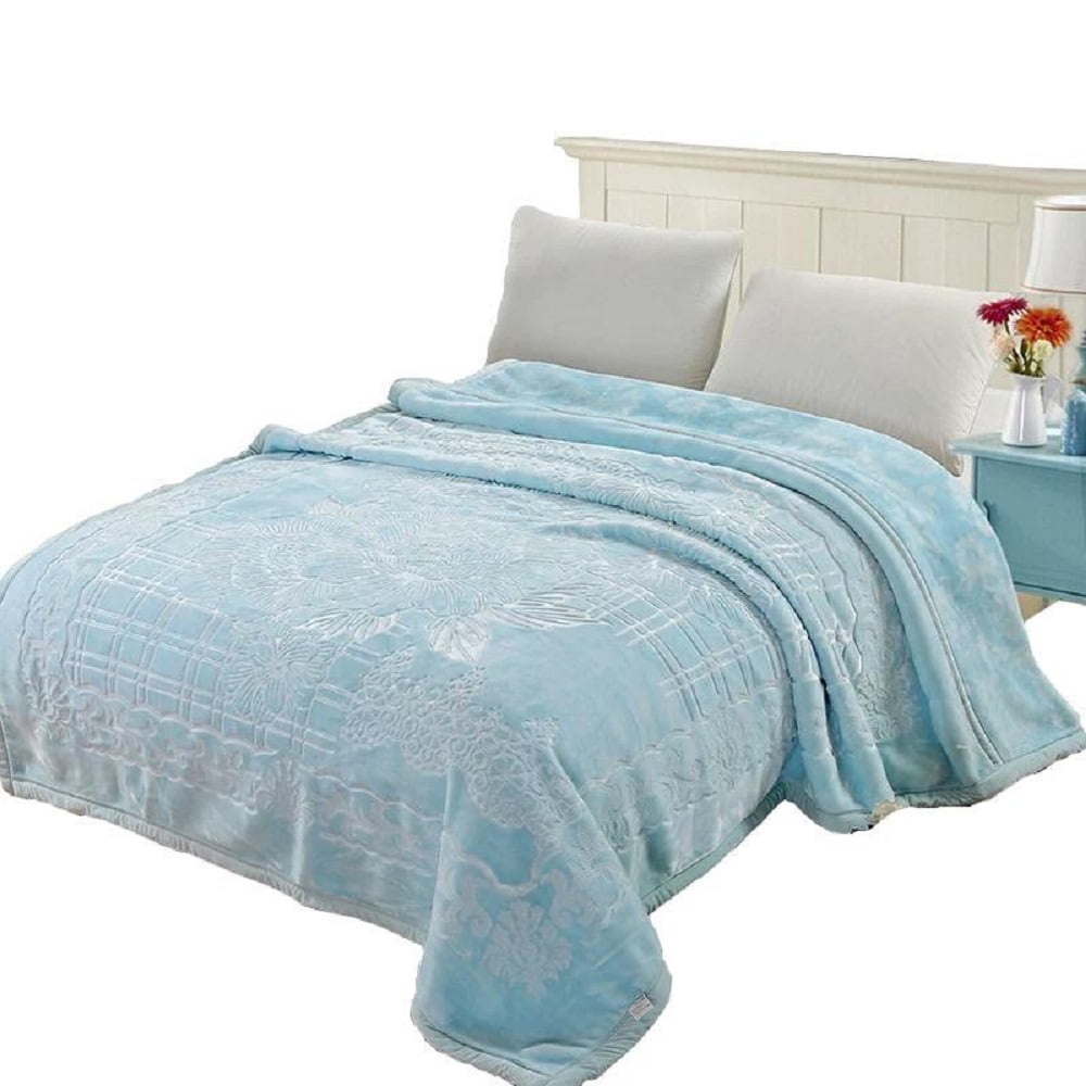 DBOZE Solid Print Polyester Heavy Weight Weighted Bed Blanket, Queen