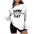 thumbnail image 2 of Gamivast Sweatshirts for Women Oversized Game Day Football Crewneck Shirts Trendy Long Sleeve Drop Shoulder Pullover Spring Superbowl Outfit 2026, 2 of 5