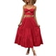 thumbnail image 2 of Txlixc Falda de verano para mujer Boho cintura elástica plisada línea A fluida falda larga de playa con bolsillos Txlixc  Moda, 2 of 7