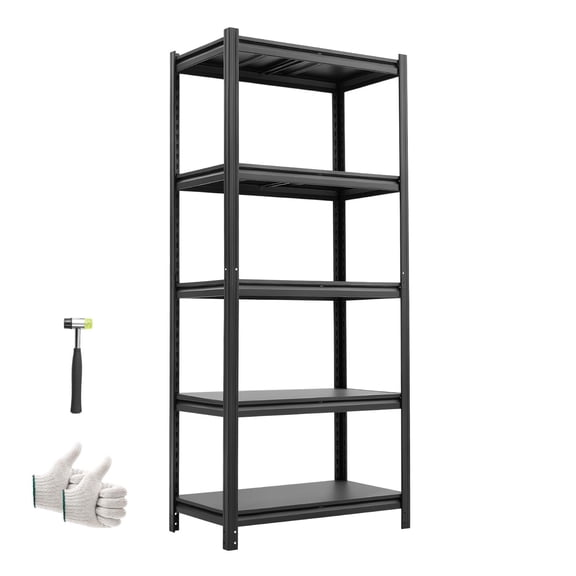 VEVOR Storage Shelves, 5-Tier Adjustable, 2000 lbs Capacity, Heavy Duty Garage Storage Shelving Unit, Metal Utility Rack Shelf, for Garage Warehouse Basement Kitchen, 31.5" W x 17.99" D x 72.05" H