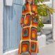 thumbnail image 3 of Vestido largo con patrón de cuadrados y círculos degradados geométricos retro 221, vestido de noche, 3 of 4