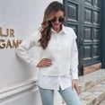 thumbnail image 4 of Womens V Neck Sweater Vest Ribbed Knit Casual Cap Sleeve Loose Fit Pullover Tops Fall Clothes White S, 4 of 10