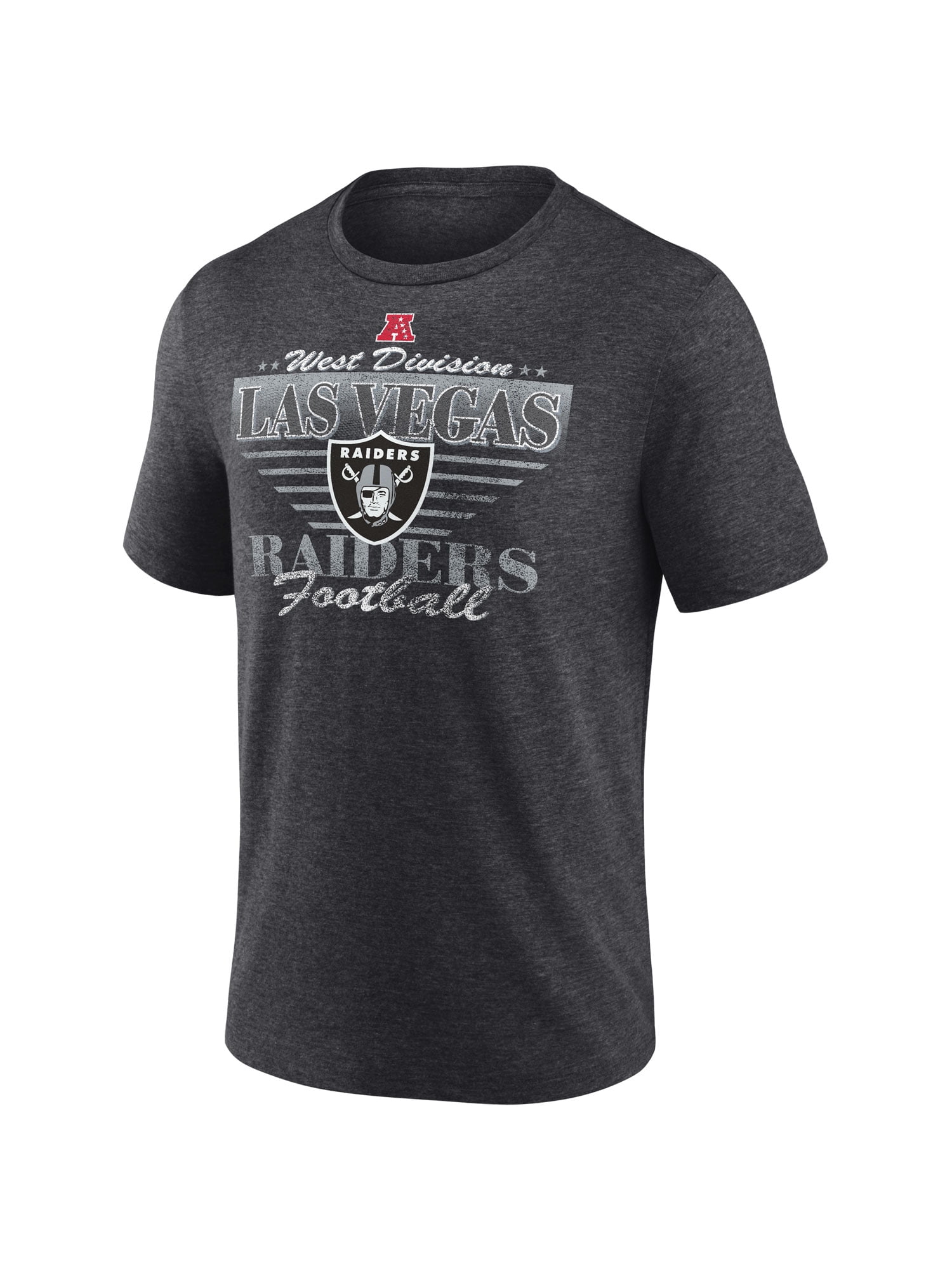 NFL Las Vegas Raiders Men's Synthetic Charcoal Heather Short Sleeve T-Shirt