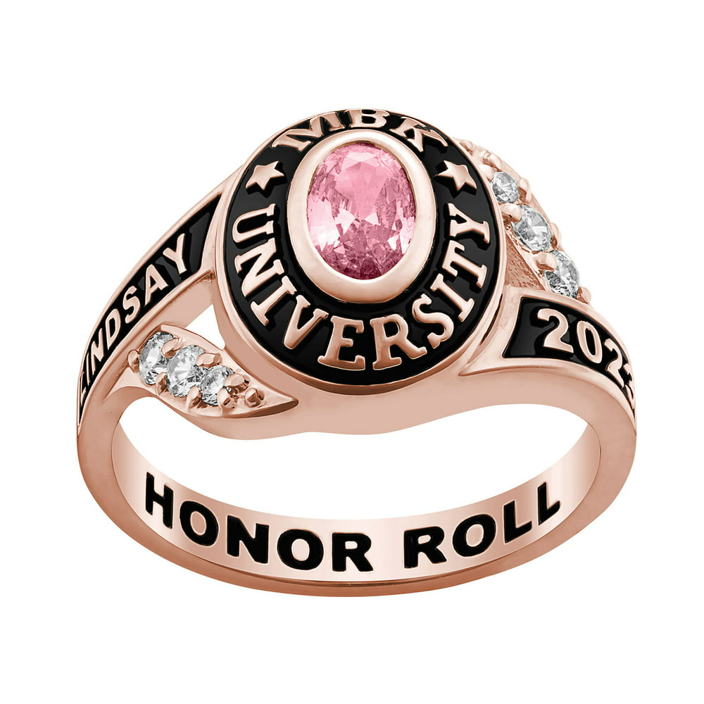 Freestyle Class Rings Personalized Womens Platinum Gold Or Rose