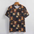 thumbnail image 3 of Cute Cats in Cups Pattern Women's Short Sleeve Tops Casual Blouses T Shirt, 3 of 6