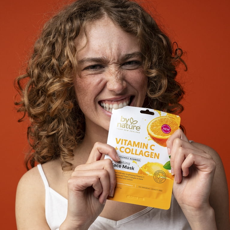 By Nature Vitamin C Collagen Sheet Mask for Brightening Hydration