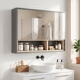thumbnail image 2 of HOMCOM Armoire à Pharmacie de Salle de Bain Murale avec Miroir, Gris, 2 of 10