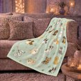 thumbnail image 5 of Playful Watercolor Dog Breed Scene Mint Green, Playful Pet Portrait Pattern, Warm Flannel Blanket for Living Room and Reading Nook, Dog Moms Friendship Gift, Pet Lover Home Decor, 5 of 7