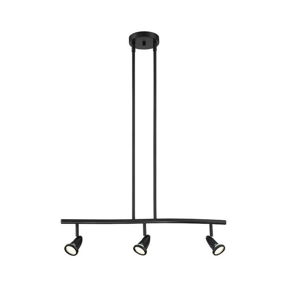 Access Lighting 3 Light Adjustable LED Pendant or Semi-Flush in Black Color