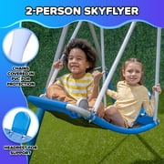 Sportspower Super Surfer Metal Swing Set with Surfboard Swing, Skyflyer Swing, Standing Swing, on 6ft Slide, BONUS Anchor Kit