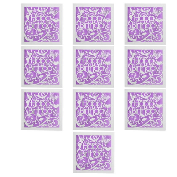 KALLORY 10Pcs Paper Butterfly Greeting Cards Elegant Birthday Invitation Celebration Cards for Women Girls Friends Daughters Party Invitations Purple