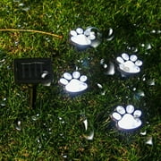Eummy Paw Print Solar Lights 4 in 1 Waterproof Garden Lights LED Solar Dog Animal Paw Print Solar Decor Lamp for Patio Lawn Yard Pathway Outdoor