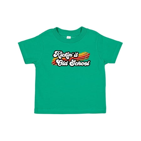 

Inktastic Kickin It Old School with Weathered Retro Stripe Gift Baby Boy or Baby Girl T-Shirt
