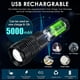 thumbnail image 5 of Linternas LED Recargables de Alto Lúmenes, 90000 Lúmenes Linternas Tácticas Súper Brillantes, Xhp70.2 Luz de Flash Impermeable con Zoom 5 Modos para Acampar, Senderismo, Exteriores, Emergencia con, 5 of 8
