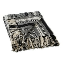 Black Braided Stripe Throw