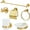 Brushed Gold, variant on Studyset 6 Piece Bathroom Hardware Set, Bathroom Accessories Set, Stainless Steel Wall Mounted, 22.64 Inch Towel Bar, Towel Ring, Toilet Paper Holder, Robe Hook, Cup, Soap Dish