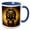 Blue/White, variant on 3drose, Abstract Machine Skull with Mechanical Gear and Shining Eyes Gift, 11oz Two-tone Black Mug