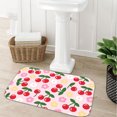 thumbnail image 2 of Cute Cherry Flannel Bath Mat 16x24 Inches, Colorful Flower Soft Absorbent Non-Slip Bathroom Rug, Machine Washable Floor Mat for Shower, 2 of 7