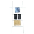 thumbnail image 3 of Fionafurn 57in(H) Blanket Ladder, Modern Wood Rack Farmhouse Ladder Shelf for Blankets,4-Tier White, 3 of 7