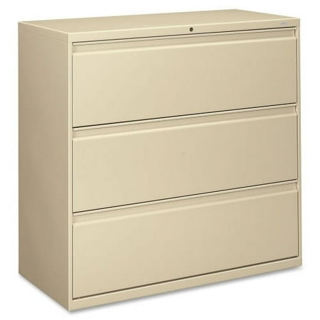 UPC: 0089192142699 | HON Brigade 800 Series 3-Drawer Lateral 42  x 18  x 39.1  – 3 x Drawer(s) for File – A4  Legal  Letter – Lateral – Interlocking  Recessed Handle  Durable  Label Holder  Ball-bearing Suspension  Leveli