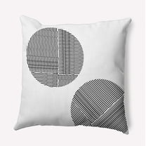 Simply Daisy 20-inch Square Circles Polyester Indoor Pillow, Raven Black Qty 1