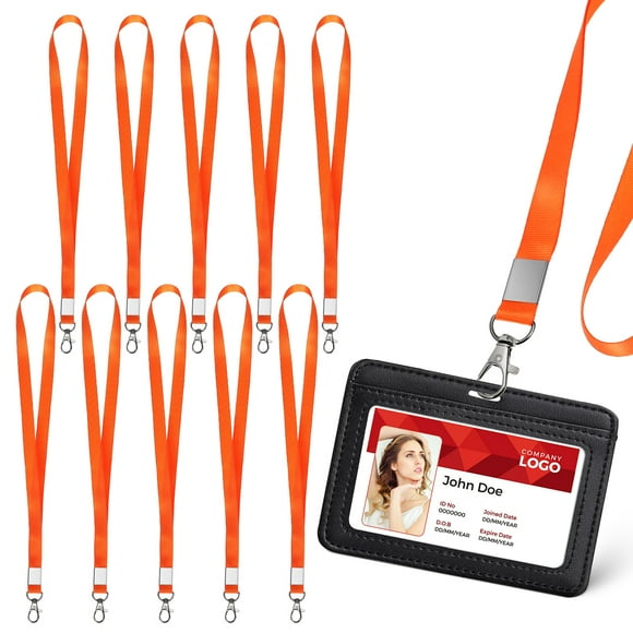 10 Pcs Rope Lanyards Key Lanyards Flat Lanyards Name Tag Lanyards Teacher Lanyard Phone Lanyard Strap Neck Strap With Metal Clip