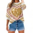 thumbnail image 3 of Uootdi Valentine's Day Sweatshirt for Women Crew Neck Love Heart Printed Graphic Sweatshirts Casual Holiday Long Sleeve Graphic Tee Tops Gift, 3 of 9