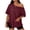 Wine, variant on PBFRDSJ Off The Shoulder Tops for Women Breathable Loose Drop Shoulder Casual Shirt Half Sleeve Solid Color Slant Neck Tunic Blouse