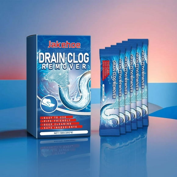 Qaailabf Pipe Unclogging Powder for Toilet Drains - Fast Acting Drain Cleaner Dissolves Hair, Grease, Dirt - Deodorizing Formula for Sewers, Floor Drains - Quick 15 Minute Treatment - 6/12 Pcs Box
