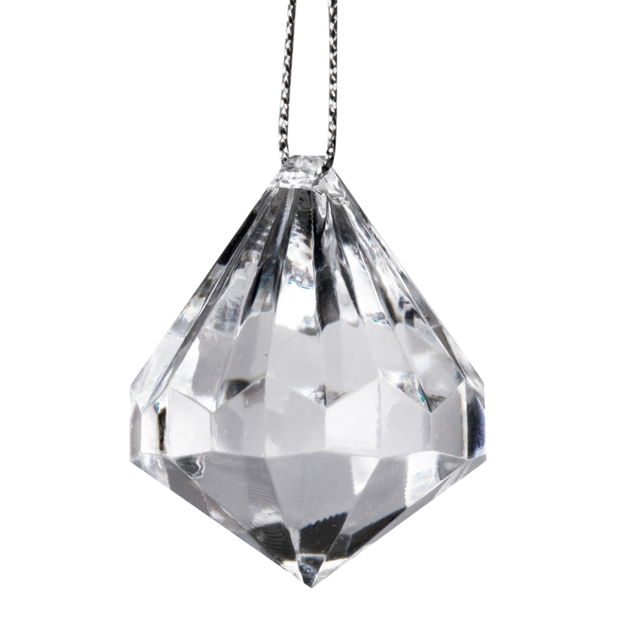 Crystal Jewel Acrylic Diamond Shaped Christmas Tree Hanging Decorations Large 