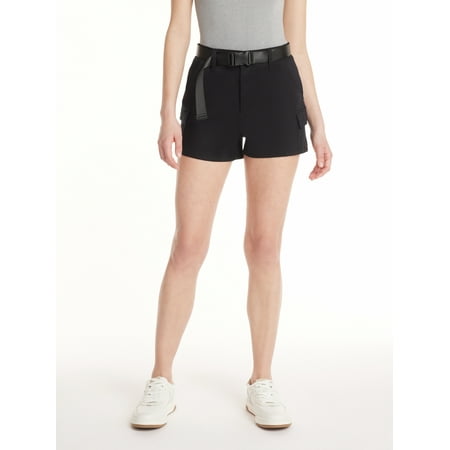 Madden NYC Juniors’ Belted Utility Shorts, 3” Inseam, Sizes XS-XXXL