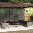 thumbnail image 1 of vidaXL 10 Piece Patio Lounge Set with Cushions Poly Rattan Dark Gray, 1 of 6
