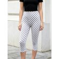 thumbnail image 5 of LMLYSoH Women's Capris Leggings Fashion Casual Dot Print Elastic Waist Slim Fit Cropped Pants, 5 of 9