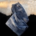 thumbnail image 2 of WEAIXIMIUNG Pantalon Habillé pour Homme Extensible Flex Jeans Délavés à Imprimé avec Trous pour Homme Pantalon Décontracté à Empiècements, 2 of 4