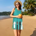 thumbnail image 3 of Disketp Cute Cat Paw And Dog para Vestido sin Mangas para Mujeres, Vestidos de Verano para Mujeres, Casual y Holgado para la Playa, 3 of 7