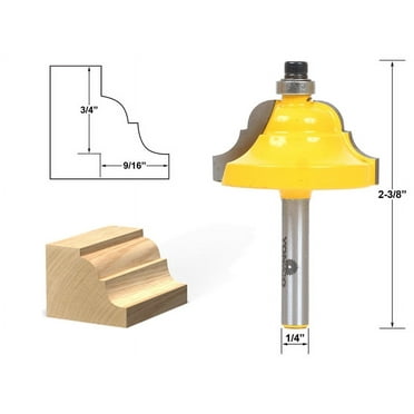 Double Roman Ogee Edging Router Bit - Large - 1/4" Shank - Yonico 13124q